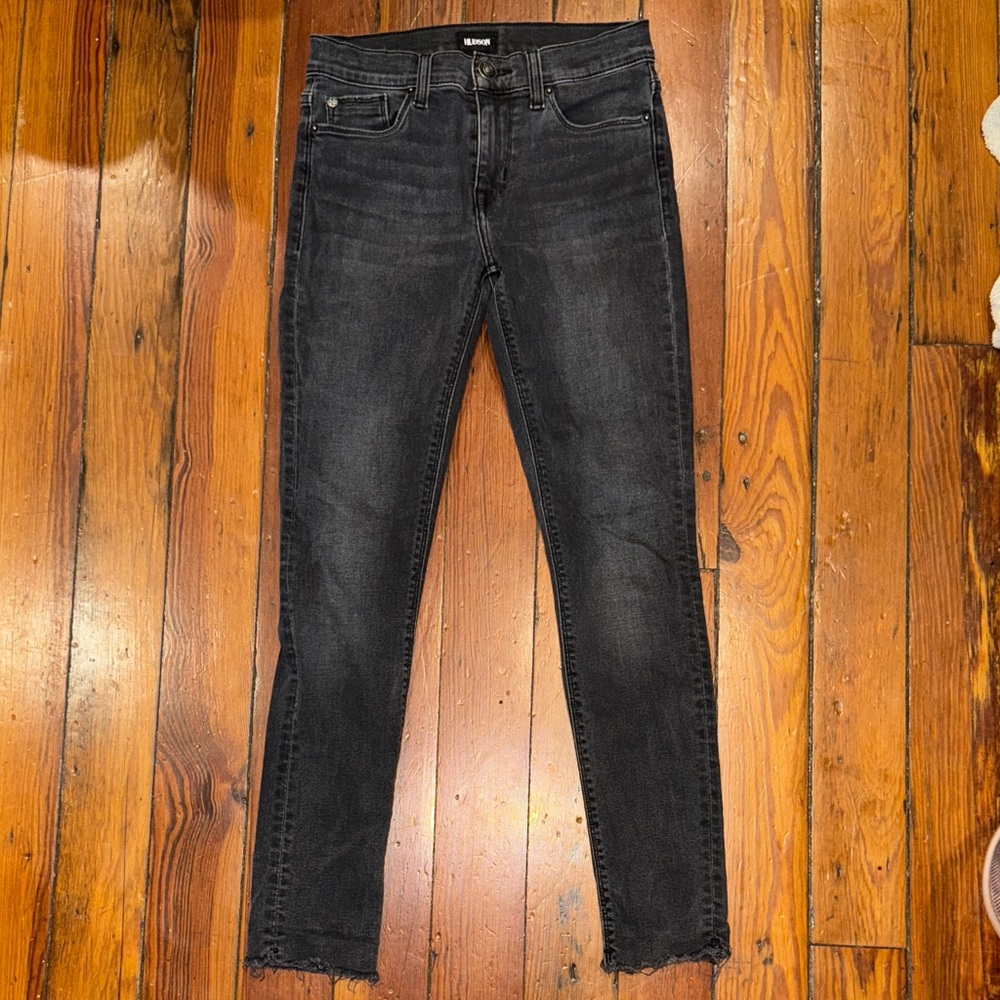 EUC HUDSON JEANS Natalie Mid Rise Ankle Super Raw Hem Skinny Jeans Size 25